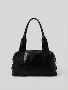 Women's Vintage Punk Style Rivet Shoulder Bag, Large Capacity Faux Leather Tote, Cool Avant-Garde Street Style, Suitable For Commuting, Concerts And Parties - Multicolor - View 4