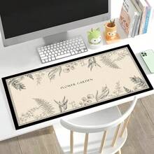 1pc Large Vintage French Botanical Mouse Pad / Waterproof Desk Mat. Stunning Large Mouse Pad Featuring A Pink-And-Blue Gradient Ocean Wave Design; Rectangular Keyboard Mat Suitable For Back-To-School Dorms, Classrooms, And Gaming Setups. - Mouse Pad - View 11