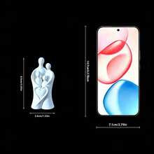 4-Person Family Minimalist Modern Small Sculpture Decor, 3D Printed Symbol Of Love And Reunion Warm Family Artwork, Suitable For Desk, Vanity Home Decor, Wedding Gift, Father's Day Gift - Multicolor - View 2