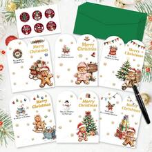 Christmas Greeting Card Creative Blessing Small Card Envelope Set, Message Card, Foldable Greeting Card, Can Hold Money, Can Hold Items, Christmas Gift, Christmas Blessing, Christmas Card, Invitation, Red Envelope - Multicolor - View 9