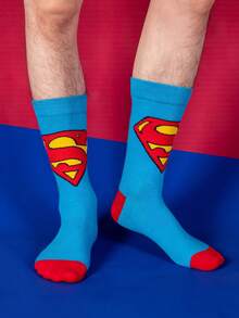 1/3 Pairs Warner Bros Superman Hero Super Cartoon Animation Style Men's Socks, Christmas And Halloween Gift - Multicolor - View 4