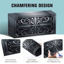 4pcs Home Chinese Traditional Geometric Pattern Enhanced Magnetic Flux Cover, 8"X15.5" Trimmable And Fully Sealed, Suitable For Floor, Air Conditioner And Ceiling Vents, Suitable For RV And Home HVAC Vents, With Noise Reduction Function, Adhesive Vent - Dark Grey - View 1