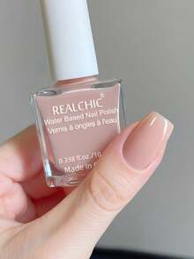 REALCHIC 10毫升/瓶裸色指甲油，水性，快干，持久，可撕拉，适合女性和女孩美甲，节日礼物 - 裸色 - 查看 2