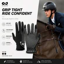 1pc Equestrian Riding Gloves, Touchscreen Horse Riding Gloves, Anti-Slip Grip, Breathable Lightweight Gloves For Horseback Riding, Outdoor Sports & Training - Multicolor - View 3