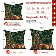 4pcs/1pc Green Christmas Theme Pattern Pillowcase Without Insert, Single-Sided Printed Pillowcase, Suitable For Living Room Bedroom Home Decor, All-Season Pillowcase - Multicolor - View 3