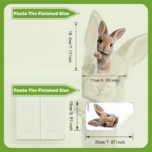 1pc Cute Rabbit Switch Sticker, Removable Animal Wall Decor For Bedroom - Multicolor - View 3