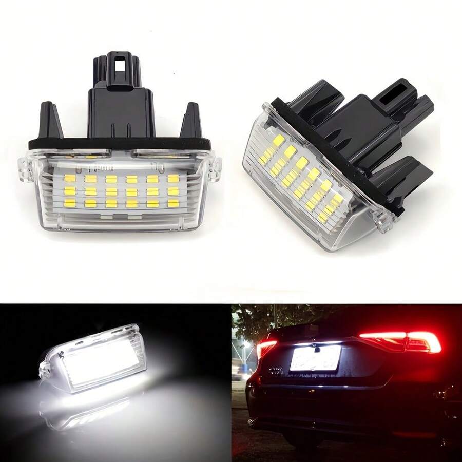 2Pcs Canbus White LED License Number Plate Light For Camry Avalon Highlander Yaris Prius - A - View 1