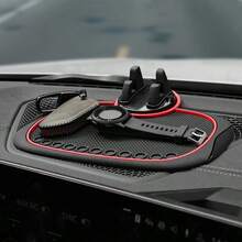 1pc Car Phone Holder Multi-Function Phone Mount Navigation Dashboard Center Console Fixed New 360° Rotating Red/Blue/White Edge Multiple Colors Available - A - View 6