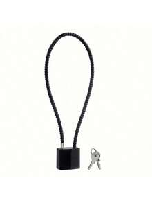 1pc Soft Steel Cable Electric Bike Long Padlock, Suitable For Dorm, Warehouse, Iron Gate, Gym, Storage Cabinet, Luggage, Toolbox, Anti-Theft Drawer Lock Hardware, Rust-Proof Waterproof Padlock - Multicolor - View 3