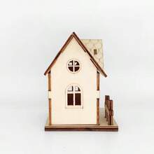 New Wooden Craft Small House Shaped Ornament, Home & Office Desktop Display Decor - Multicolor - View 9
