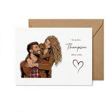 Personalized Couple Art Portrait Greeting Card, Custom Name And Message Keepsake Card, Custom Portrait Memory Card For Special Celebrations, Personalized Sentiment For Life's Important Moments, Unique Custom Present For Meaningful Moments - Multi-color - View 14