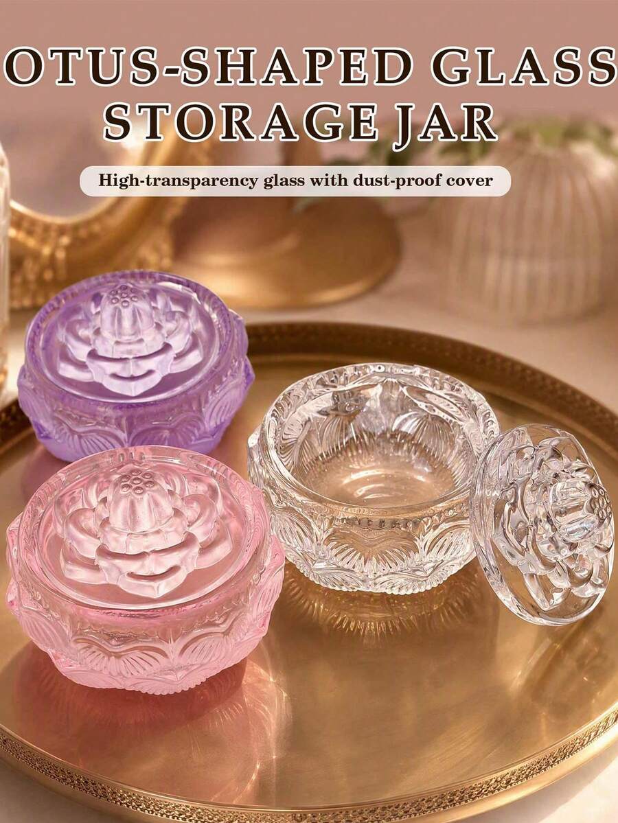 Lotus Thick Glass Nail Crystal Cup Transparent Nail Polish Remover Cup Mixing Palette Professional Nail Salon Mixing Tool - Multicolor - View 1