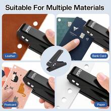 Eagle Single Hole Puncher, Labor Savings, Heavy Duty Metal Punch, 12 Sheet Capacity, For ID Cards, Chipboard, Art Project, Crafts Easy Punching, Black - Single Hole Puncher - View 6