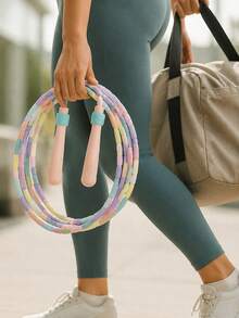 1pc Adjustable Bamboo Knot Jump Rope, Anti-Tangle Skipping Rope, Suitable For Beginners, Fitness Training Equipment, Daily Exercise - Multicolor - View 9