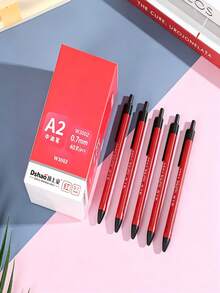 5/10/20pcs Retractable Ballpoint Pens, Medium Tip Smooth Writing Oil Ink Pens, Black Blue Red 3 Colors Optional, Large Capacity Student Office Writing Stationery, Office Learning Supplies, Back To School Gift For Friends - Sets - View 6