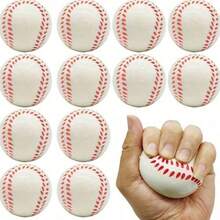20pcs Mini Foam Sports Balls - 6cm White Baseballs, Suitable For Party Games, Relaxation, Sports Theme Decor - Multicolor - View 6