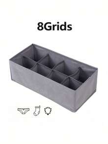 Drawer Organizer Divider, Foldable Closet Storage Basket, Fabric Storage Box, Suitable For Clothes, Underwear, Bras, Ties, Accessories, Socks - Grey - View 11