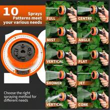 Multifunctional Hand‑Held Garden Water Spray Nozzle, 10 Adjustable Water Flow Patterns 16mm Quick‑Connect Sprayer, Ergonomic Grip For Lawn Irrigation Plant Watering Car Washing Patio Cleaning, HOSE & ADAPTER NOT INCLUDED - 1pc Nozzle - View 3