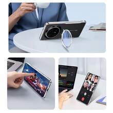 keshengtai Electroplated Frame PU Leather Phone Case, Lens Stand, Hard PC Back Plate Protective Phone Cover Suitable For Honor Magic 7, Magic 7 Pro, Magic 8, Magic 8 Pro - Black - View 5