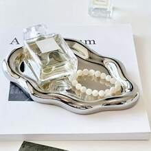 Chrisley 2pcs Cloud Shaped Photography Background Props PVC Jewelry Display Tray, Home Living Room Desktop Decor, Earring Watch Perfume Key Storage Display Dish (Non-Food Contact) - View 4