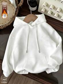 Women's Casual White Printed Sweatshirt, Coast And Floral Pattern, Long Drop Shoulder Pullover, Warm Fleece Lining, Suitable For Autumn Wear - White - View 2