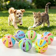Large Colorful Bell Ball Cat Toy, Suitable For Self-Play, Interactive Pet Toy With Bell, Suitable For Kittens - Multicolor - View 3