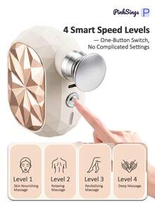 PinkSings Mini Massage Gun - Compact Handheld Muscle Massager With Percussive Deep Tissue Function, 4 Adjustable Vibration Frequencies & 5 Interchangeable Massage Heads - Portable Pocket Massage Gun, Suitable For Gym, Travel, Office - Gold - View 9