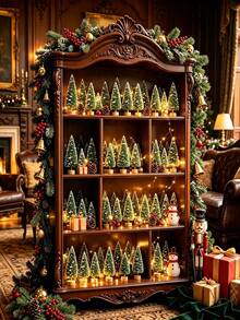 5/10 buah Pohon Natal Mini Bersalju, Pohon Pinus Kecil Realistis, Dekorasi Lanskap Miniatur Meja, Pohon Natal Dekoratif Kecil, Pohon Natal Dekorasi Pemandangan Meja, Barang Dekoratif untuk Menciptakan Suasana Liburan - Hijau - View 8