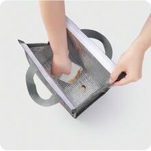 "Ready For Lunch" Minimalist Fashion Lunch Bag, Personalized Print, Cute Minimalist Pattern Print, Multiple Colors Available, Essential Lunch Insulated Bag For Office Workers, Student Bento Bag. - View 9