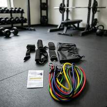 11pcs/Set Multi-Layer Resistance Band Set Full Body Workout Fitness Tubes Door Anchor Handles Ankle Straps Home Gym Strength Training Equipment - Multicolor - View 7