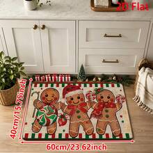 1/2/3pcs Christmas Theme Kitchen Rug, Flannel Kitchen Rug, Comfortable Soft Absorbent Non-Slip Machine Washable With Backing, Suitable For Multiple Scenes: Entrance, Living Room, Bedroom, Kitchen, Dining Room, Bathroom, Laundry Room, Hallway, Christmas Holiday Decoration Home Floor Mat Multifunctional - Multicolor - View 12