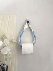 1pc Woven Paper Towel Holder, Ins Cream Style Toilet Paper Holder, Wall-Mounted Woven Paper Towel Rack. Suitable For Home Decor Enthusiasts And Apartment Owners. Applicable For Laundry Room, Bathroom, Kitchen And Bedroom Use. - Multicolor - View 7