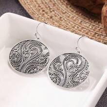 Exquisite Elegant Women's Dangle Earrings, Unique Handmade Twisted Round Hollow Design, Suitable For Casual Wear - Silver - View 5