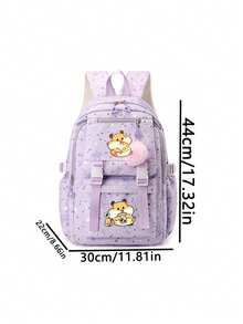 1 Pc, Creative Hamster Pattern Printed Backpack, Large Capacity Casual Backpack, Adjustable Shoulder Straps, Suitable For Daily Commuting And Travel - one-size - View 12