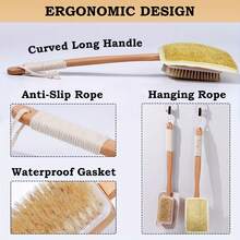 Long Handle Bath Brush And Shower Brush - Perfect For Cleaning Hard-To-Reach Areas, Comfortable Grip, Suitable For Elderly And Disabled People, No Power Required - View 2