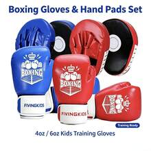 FIVING Kids Boxing Gloves & Punch Mitts 4oz 6oz, Youth Sparring Kickboxing Training Set For Boys Girls, Children Boxing Equipment Birthday Gift For Home Gym Practice - Multicolor - View 12
