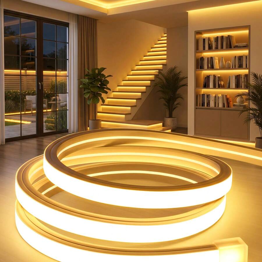 1pc USB Powered LED Neon Light Strip, Touch Dimmable Ultra-Thin Flexible Neon Rope Light, Soft Warm White/White Touch Switch Light, Suitable For Bedroom, Kitchen, Cabinet, Staircase Indoor Decoration