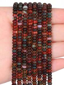 1 Strand 2x4mm Abacus Stone Beads Natural Tourmaline Agate Round Spacer Beads For Jewelry Making Diy Beading Accessories - Multicolor - View 3