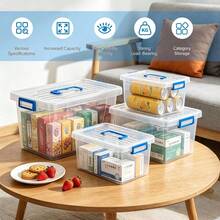 2PCS Transparent Plastic Storage Boxes With Lids, 7 Sizes Stackable Organizer Containers For Closet, Kitchen, Office, Durable Clear Storage Bins For Home, Bedroom Closet And Food Pantry - View 6