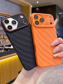 Frosted Wave Pattern Plain Phone Case Compatible With Iphone 18 Pro Max 18 Pro 17 Pro Max 17 Pro 17 16 Pro Max 16 Pro 16 15 Pro Max 15 Pro 15 14 Pro Max 14 Pro 14 13 Pro Max 13 Pro 13 Shockproof Cover - Black - View 2