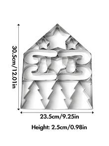 1pc Large One-Piece Christmas Cookie Cutter, Snowman / Candy Cane / Christmas Tree / Star Multiple Patterns Pressed Out At Once, Suitable For Home DIY Holiday Dessert Making, Multi-Shape Baking Mold, Party Dessert Decoration Tool - View 11
