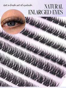 120pcs Self-Adhesive False Eyelash Clusters, Fluffy & Natural, DIY Eyelash Extension, Customizable, Suitable For Beginners, For Home, Travel, Party Use, Glue-Free False Eyelashes - D - View 4
