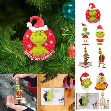 Panini Grinch Christmas Tree Hanging Ornament, Resin & Acrylic Material Figurine Pendant, Christmas Home Decor - Random Styles - View 1