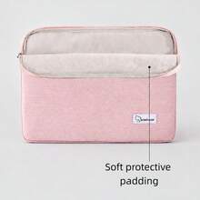 1pc Solid Color Heart-Shaped Laptop/Tablet 11-Inch/14-Inch Sleeve - Padded Sleeve Suitable For IPad/Tablet Computer Storage Bag Thin Spring/Summer Protective Cover Fresh Color Heart-Shaped Quilted Pattern - Daily Essentials School Office Supplies Birthday Holiday Gift - Rectangle - View 12