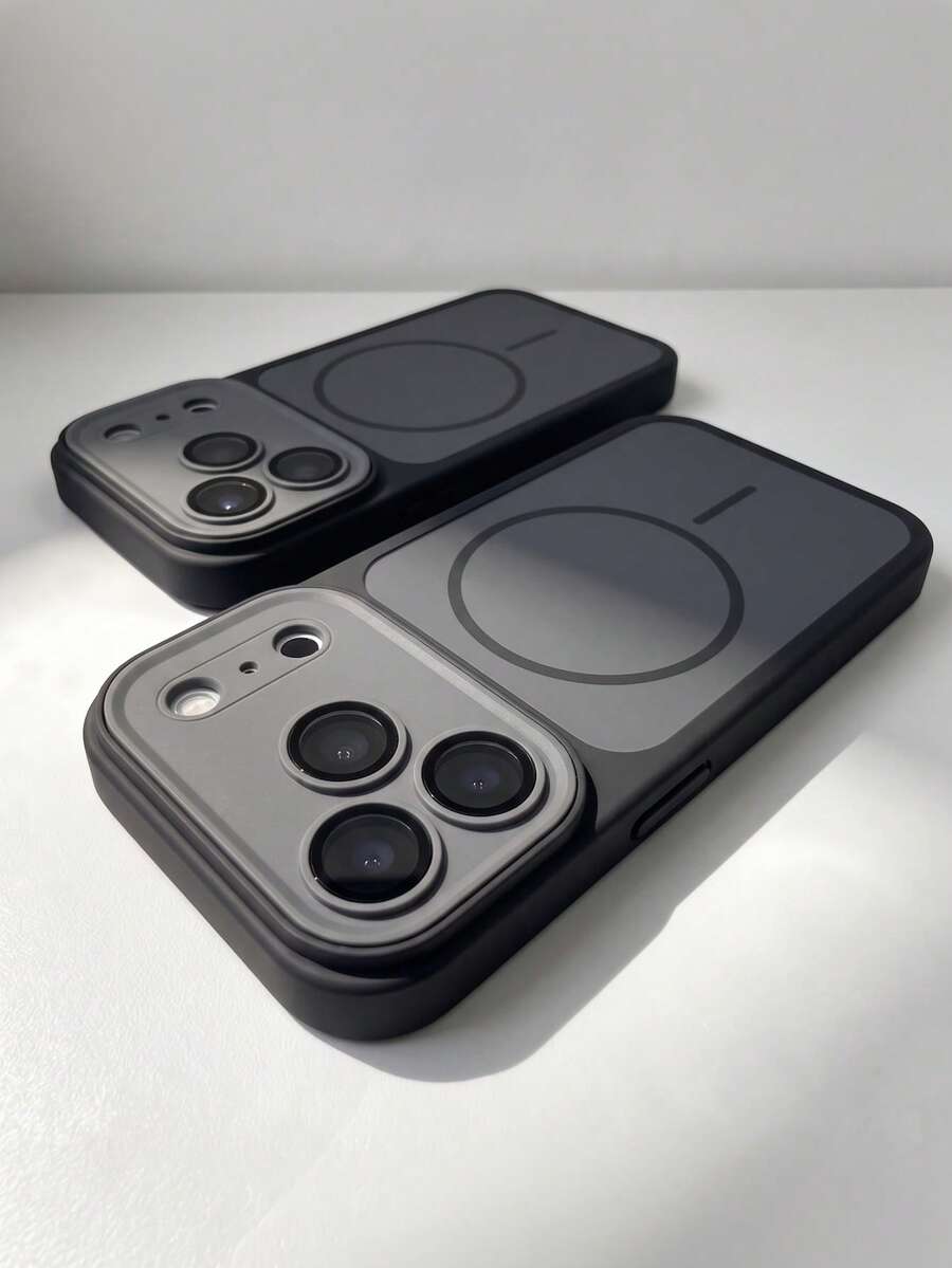 1件基礎款高級色磨砂磁吸手機殼 + 一體式鏡頭保護蓋，適用於 iPhone 18 17 Pro Max Air 16 15 14 13 12 11 Pro Max Plus，支持無線充電，柔軟矽膠保護套 - 黑色 - 查看 1