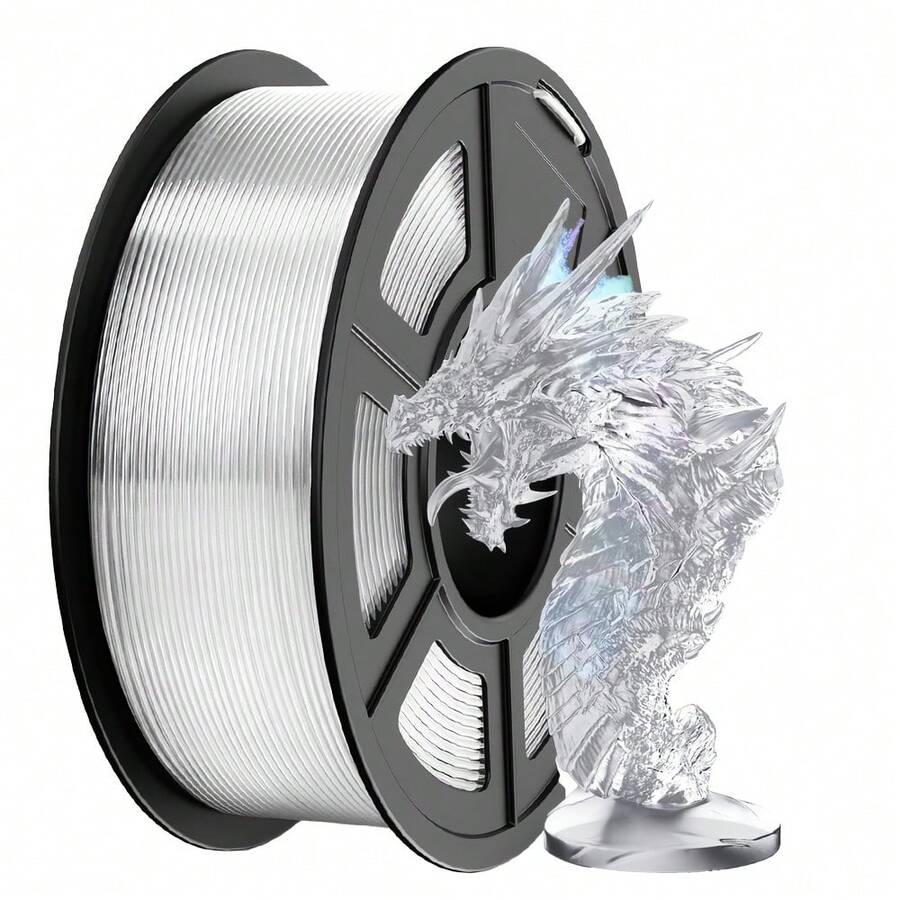 PETG Filament 1.75mm 1KG, 3D Printer Filament PETG Transparent, Strong Toughness, 1KG(330M) Filament High Precision, Dimensional Accuracy ±0.02mm, Transparent