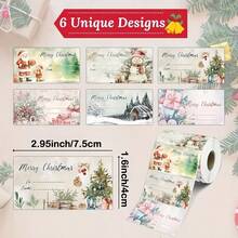 1 Roll 180pcs Merry Christmas Gift Labels, Santa Claus Pattern Christmas Name Stickers, Used For Gift Wrapping, Holiday Packaging, Holiday Labels, Smooth Surface, Gift Labels, Home Gifts, Gift Givers - Multiple Styles - View 8