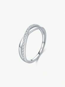 MODIAN 925 Sterling Silver Geometric X Shape Finger Rings Stackable Vacation Ring For Women Fine Jewelry - Silver - View 1