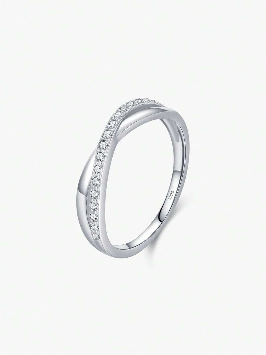 MODIAN 925 Sterling Silver Geometric X Shape Finger Rings Stackable Vacation Ring For Women Fine Jewelry - Silver - View 1