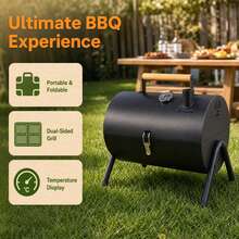 Portable Folding Outdoor Charcoal Grill With Double-Sided Griddle Pan For Home And Camping - View 2